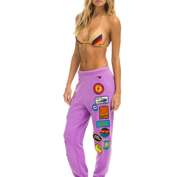 Aviator Nation - VINTAGE PATCH SWEATPANTS - NEON PURPLE - Picture 2 of 5